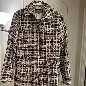 Ann Taylor Spring Coat, cotton fabric, polyester lining.